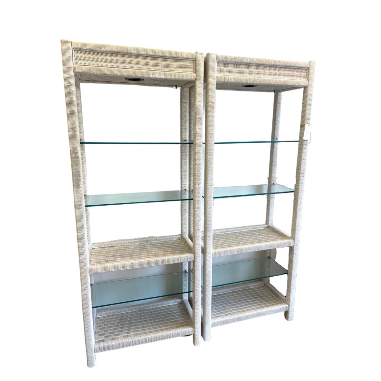Rattan/Glass Shelves