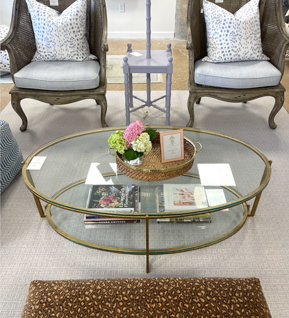 Gold Oval Cocktail Table