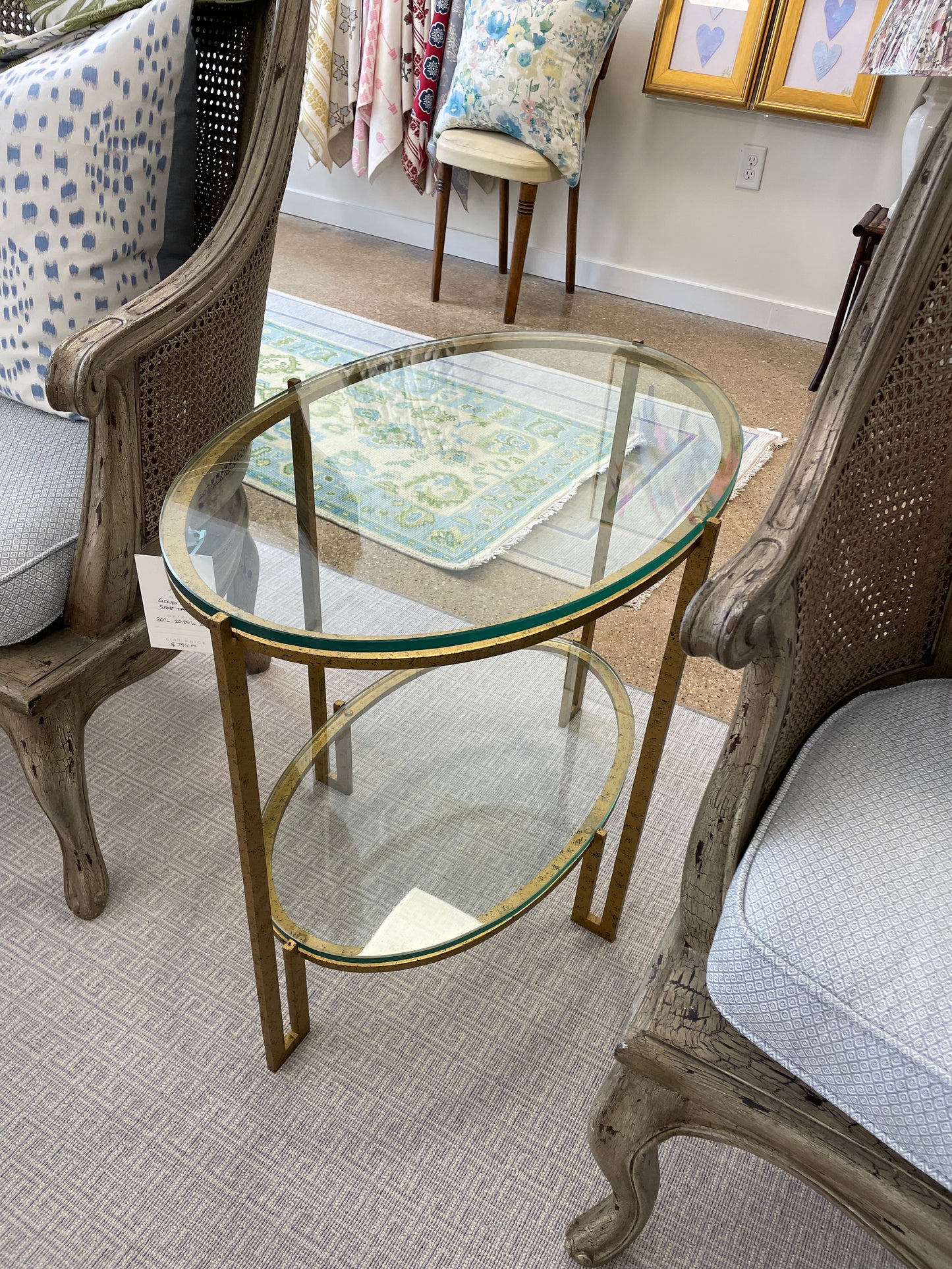 Oval Gold Side Table