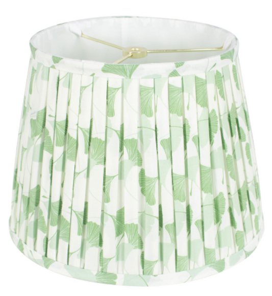 Green Leaf Fabric Pleated Lampshade
