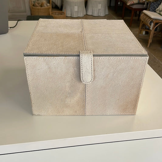 Small White Cowhide Box
