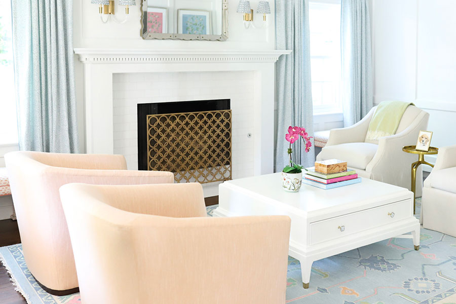 Full home remodel in Colonial Fort Worth - Wallpaper, curtains, upholstery by Fount House