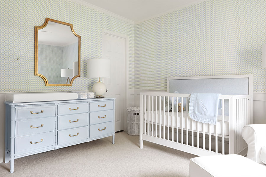 Nursery remodel in Lake Highland Fort Worth - dreamy crib and decor by Fount House