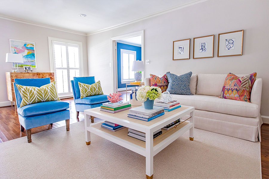 Interior design living room transformation in Ridglea Fort Worth by Fount House